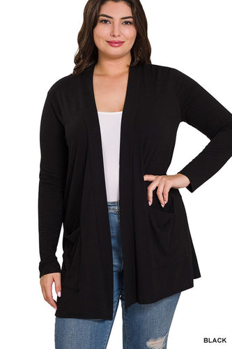 SLOUCHY POCKET OPEN CARDIGAN